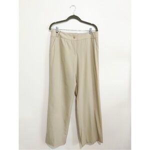 Armani Collezioni Dress Pant Beige High Rise Lightweight Straight Leg Trouser 10